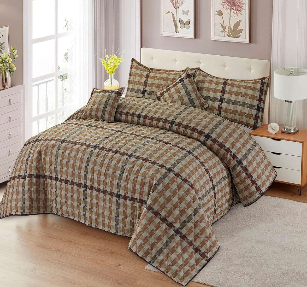 5pcs Bed Spread Organic Cotton Jacquard - Scented Whiispers
