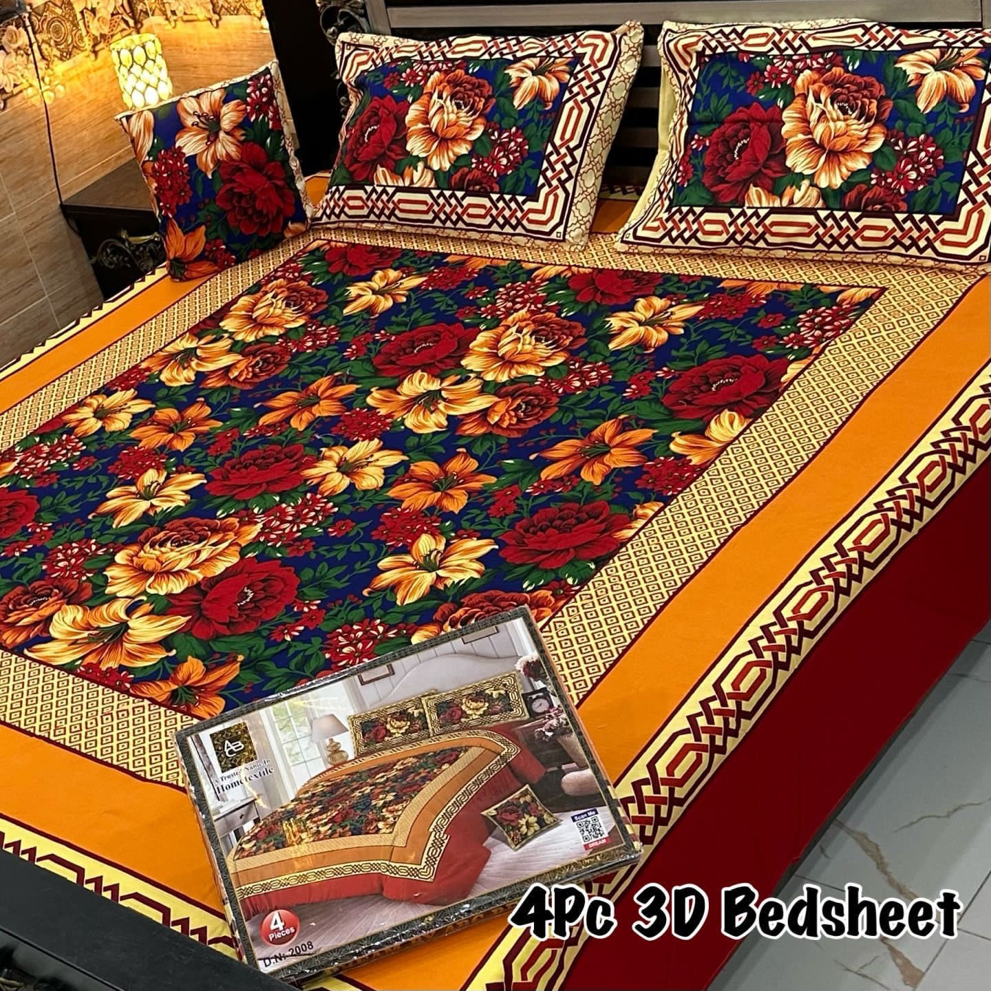 4pcs Bed Sheet Digital Print - Scented Whiispers