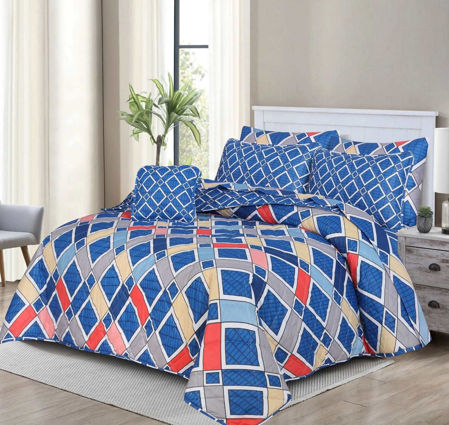 7 Pieces Comforter Set For Summer