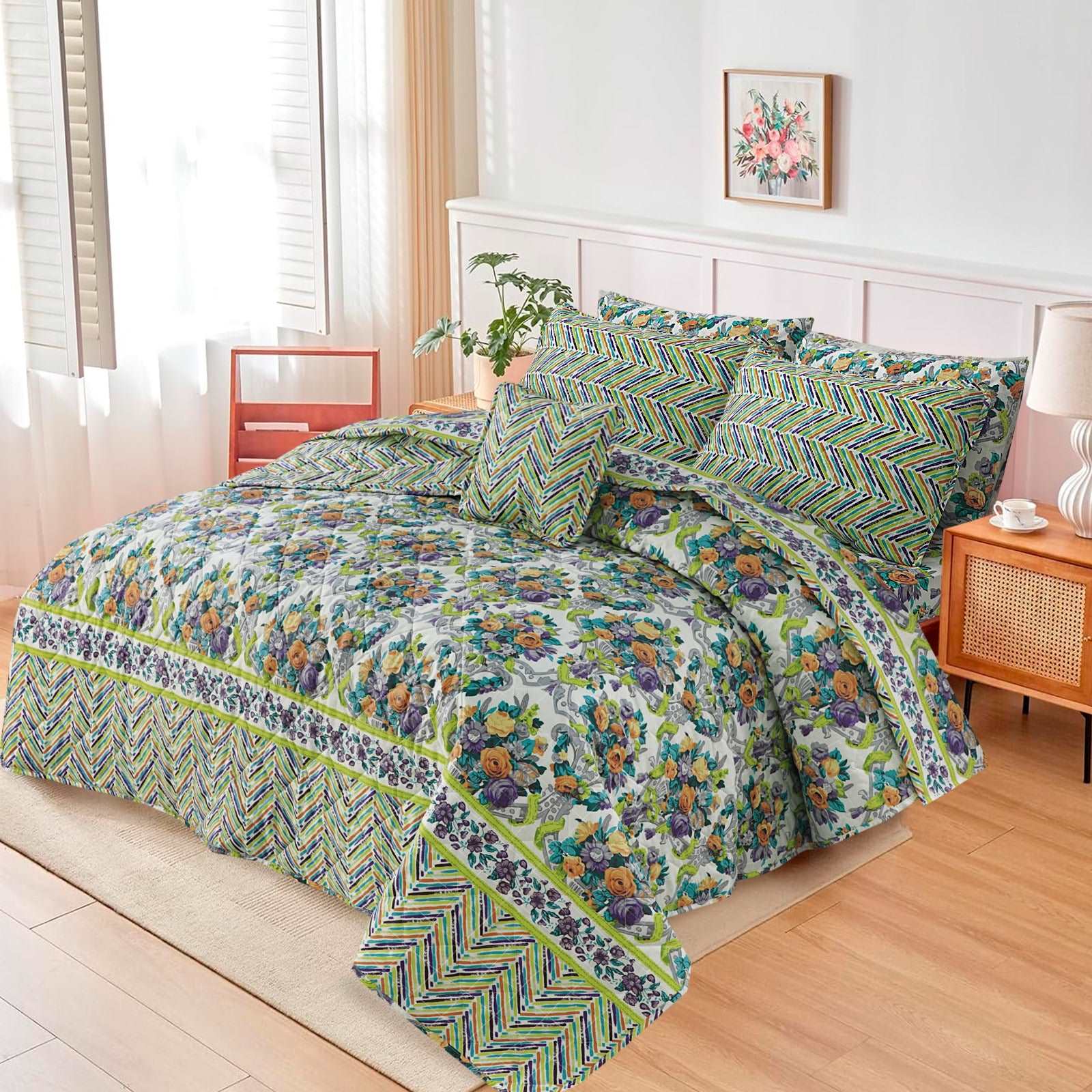 7 Pieces Comforter Set For Summer