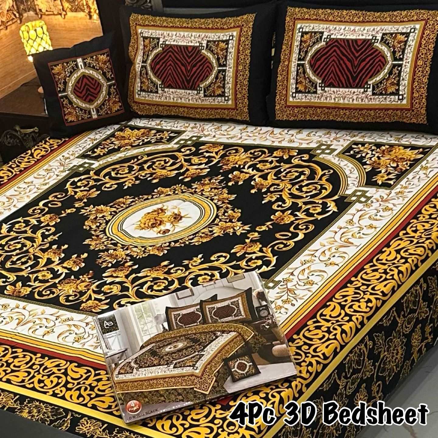 4pcs Bed Sheet Digital Print