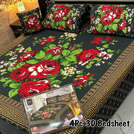 4pcs Bed Sheet Digital Print - Scented Whiispers