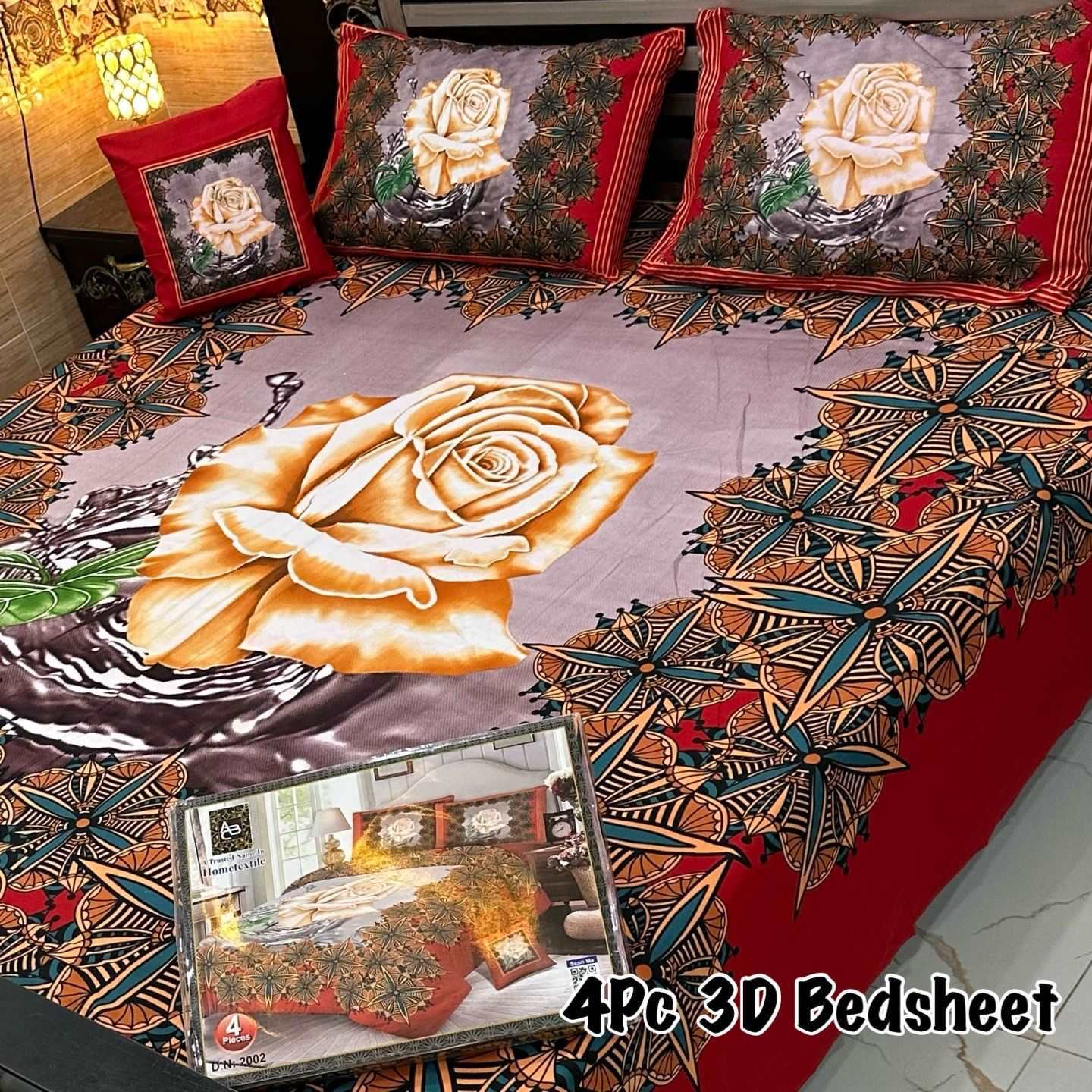 4pcs Bed Sheet Digital Print