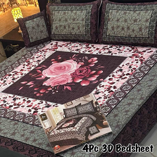 4pcs Bed Sheet Digital Print