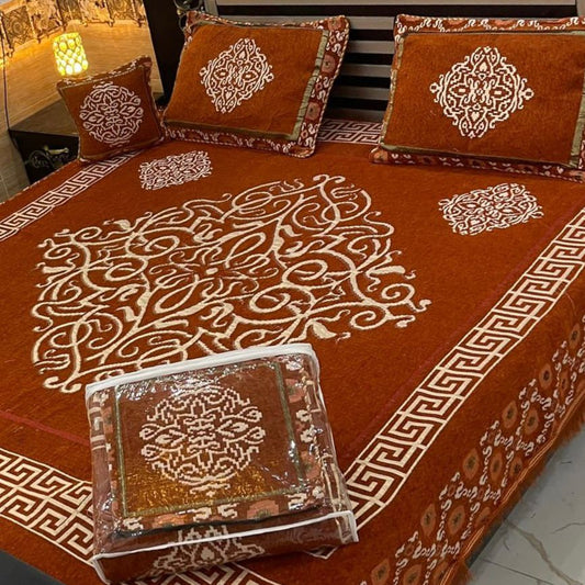 4pcs Bed Sheet Set Velvet Jacquard