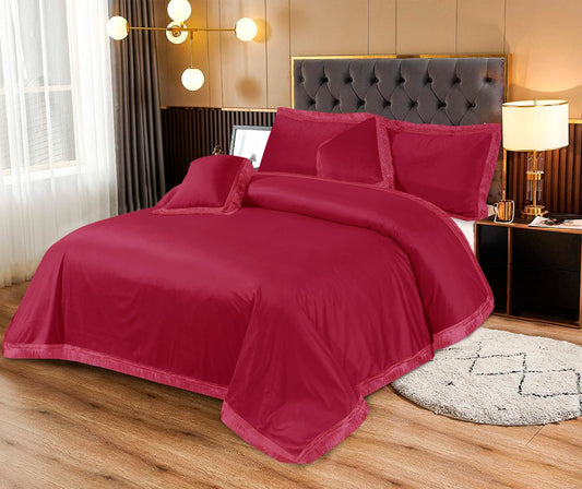 5pcs Bed Spread Silky Velvet Malai Set
