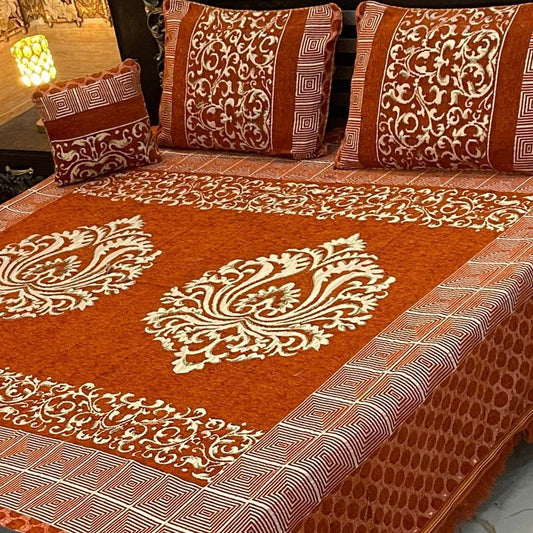 4pcs Bed Spread Velvet jacquard