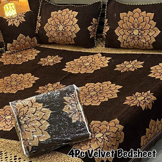 4pcs Bed Spread Velvet jacquard - Scented Whiispers