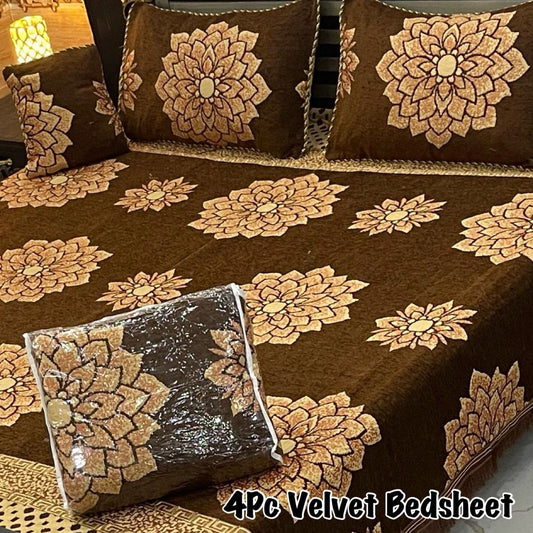 4pcs Bed Spread Velvet jacquard