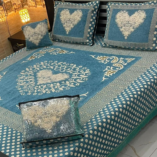 4pcs Bed Spread Velvet jacquard