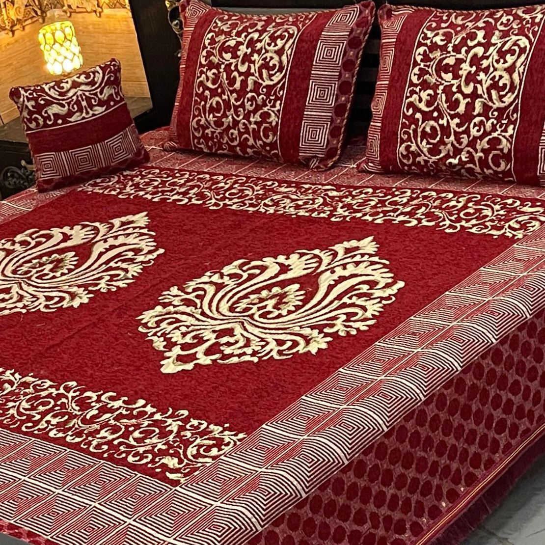 4pcs Bed Spread Velvet jacquard