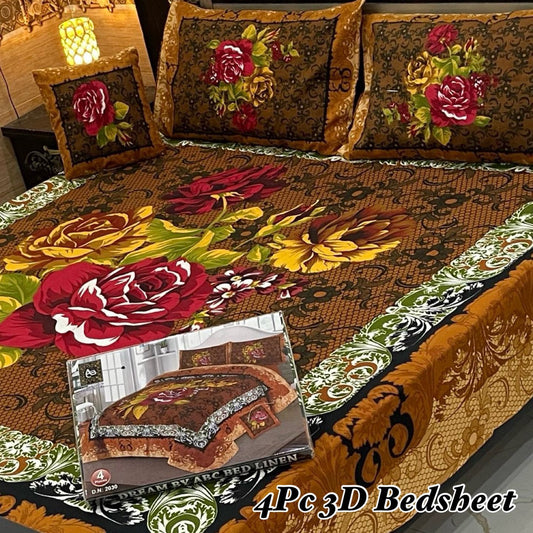 4pcs Bed Sheet Digital Print