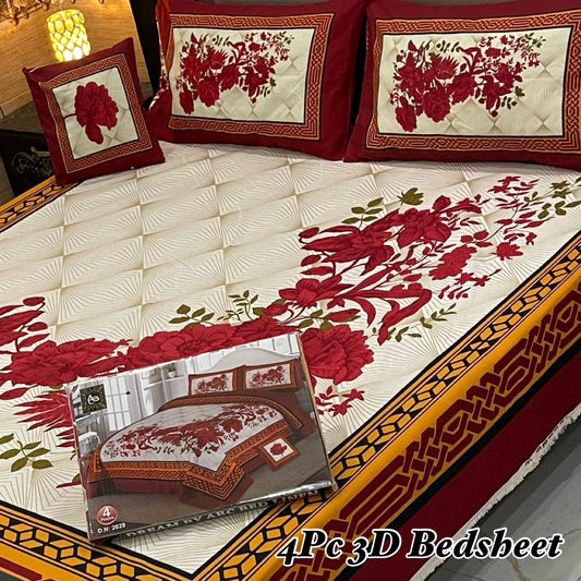 4pcs Bed Sheet Digital Print