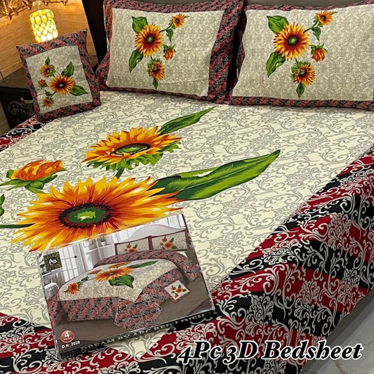 4pcs Bed Sheet Digital Print