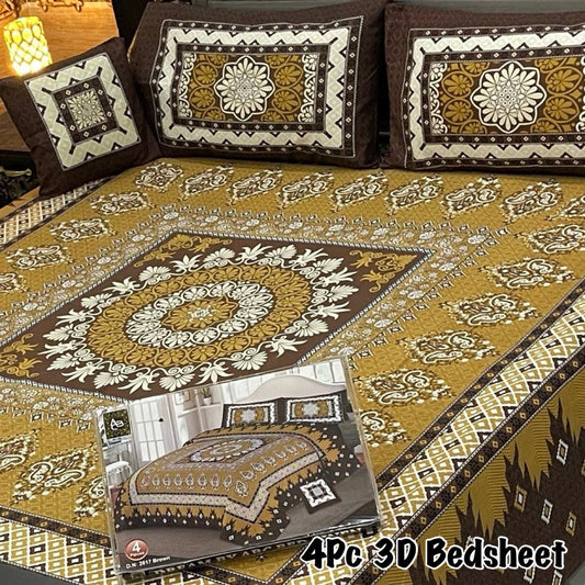 4pcs Bed Sheet Digital Print