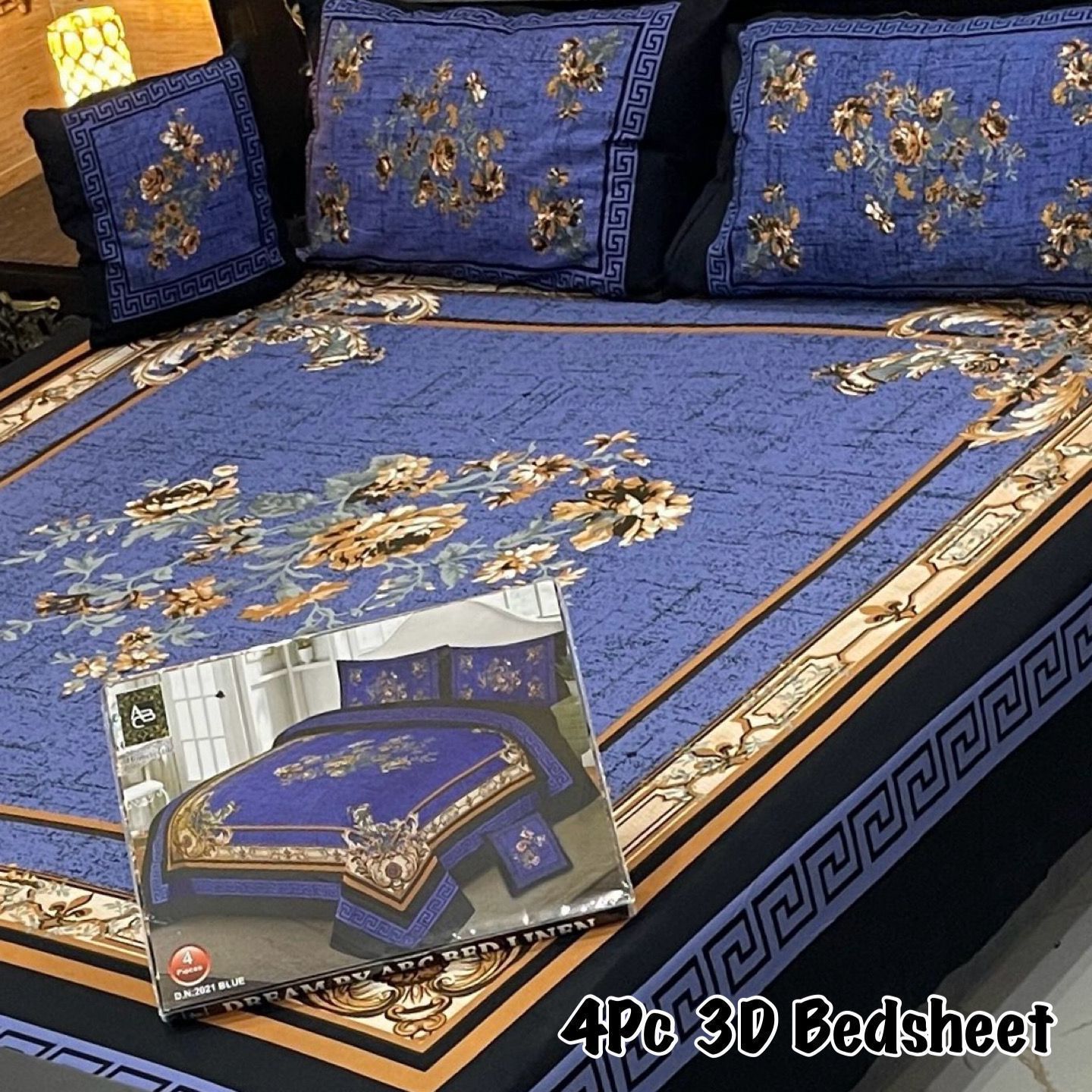 4pcs Bed Sheet Digital Print