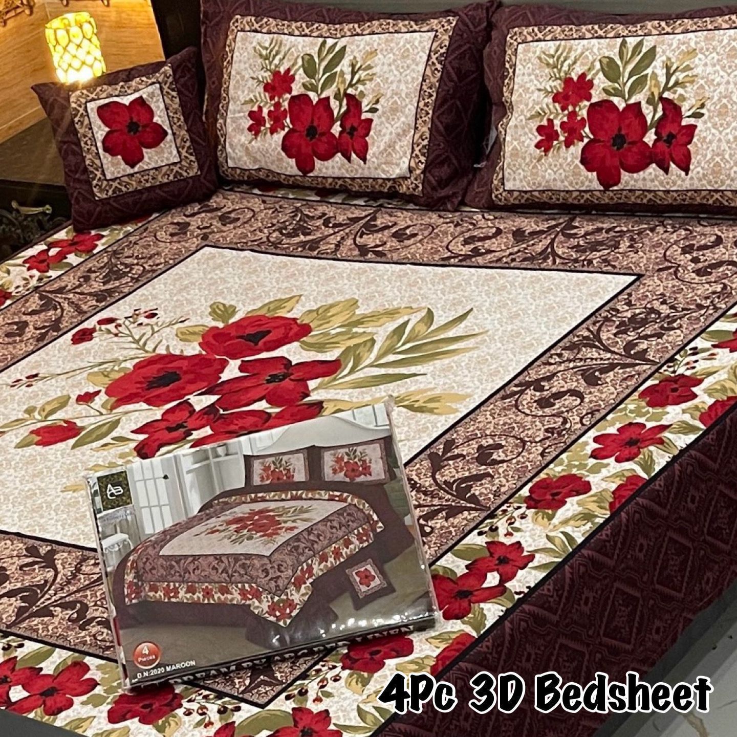 4pcs Bed Sheet Digital Print